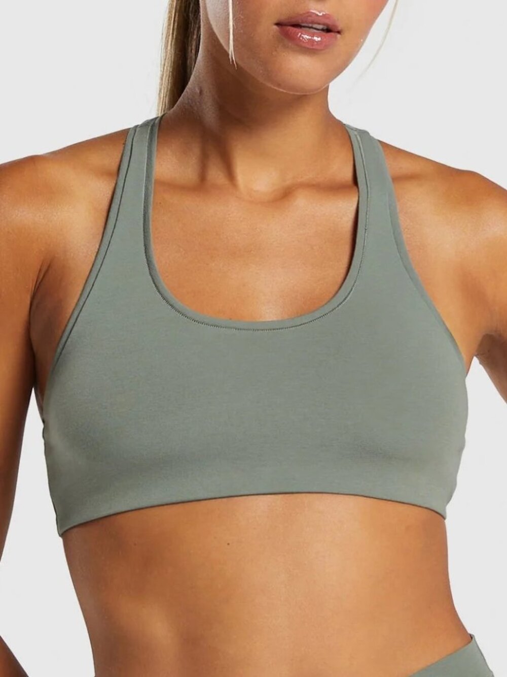 Gymshark Cotton Bralette - Unit Green, large